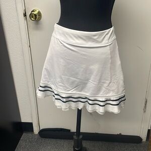 White and blackk striped tennis skirt with built in shorts